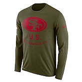 Men's San Francisco 49ers Nike Salute to Service Sideline Legend Performance Long Sleeve T-Shirt Olive,baseball caps,new era cap wholesale,wholesale hats